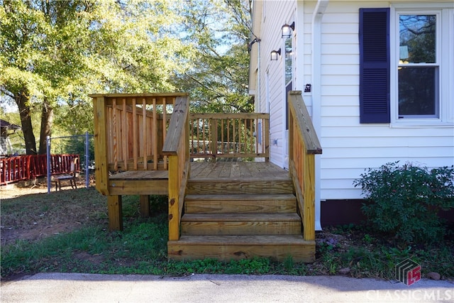 view of wooden deck