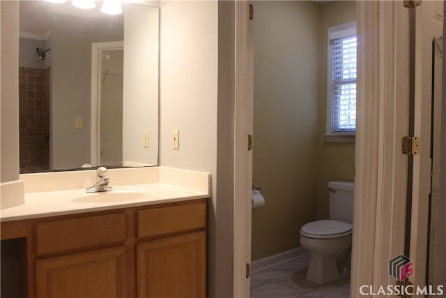 full bath featuring toilet and vanity