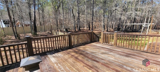 wooden terrace with fence