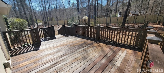 deck featuring fence