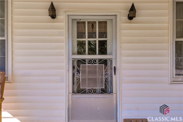 view of doorway to property