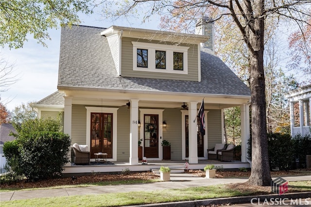 view of front of property featuring a porch