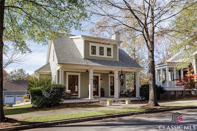 bungalow-style home with covered porch