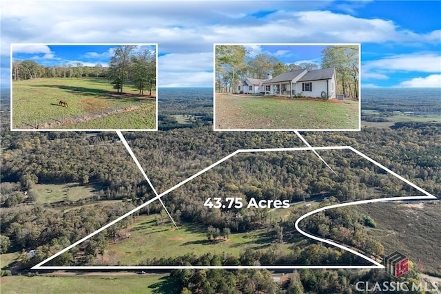 drone / aerial view featuring a rural view