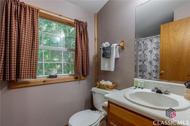 bathroom with vanity and toilet