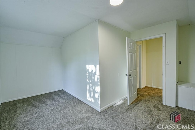 additional living space with carpet and lofted ceiling