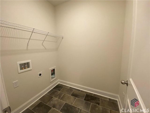 laundry room with electric dryer hookup and hookup for a washing machine