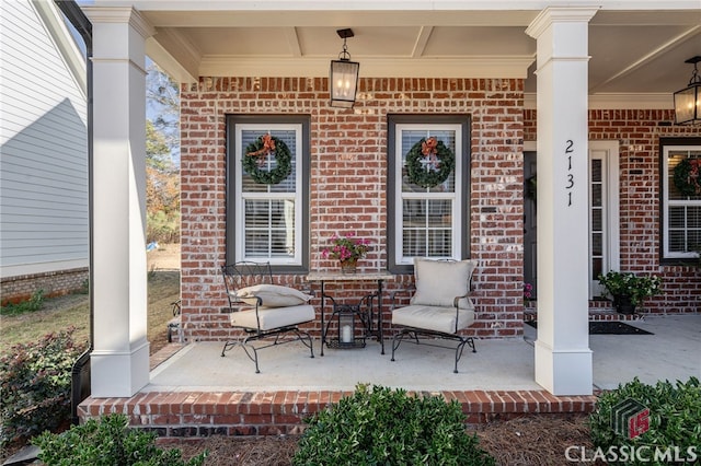 view of patio / terrace featuring covered porch