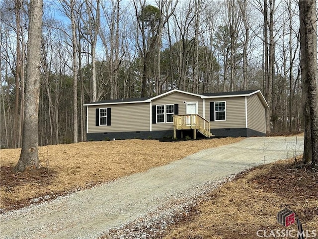 manufactured / mobile home with crawl space