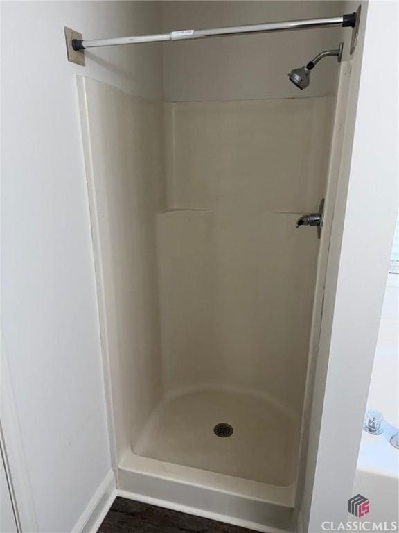 bathroom with a shower