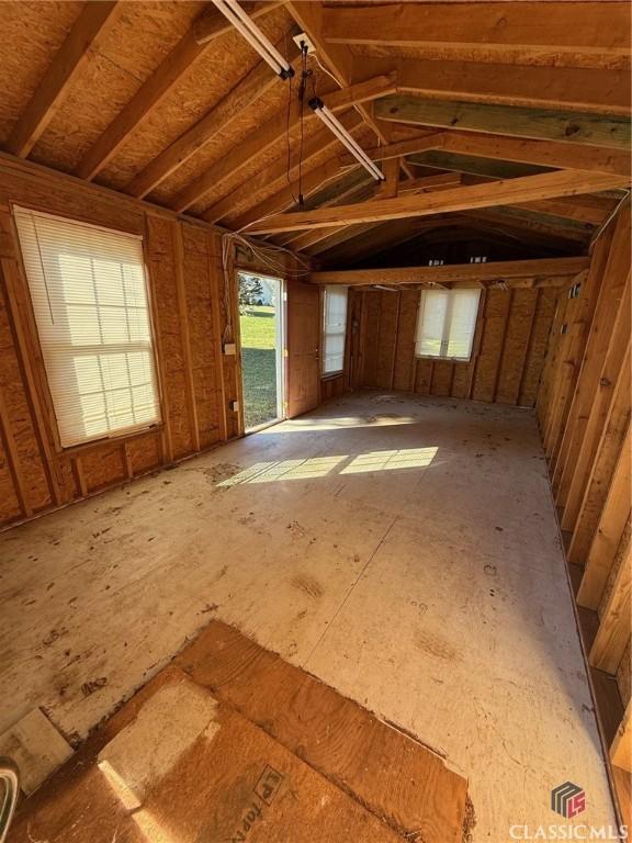 view of unfinished attic