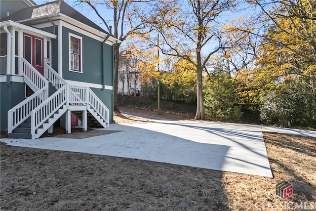 view of yard with stairway