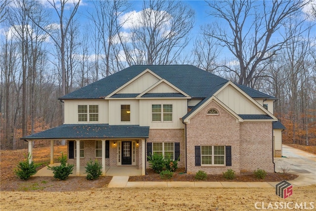 view of front of property with covered porch