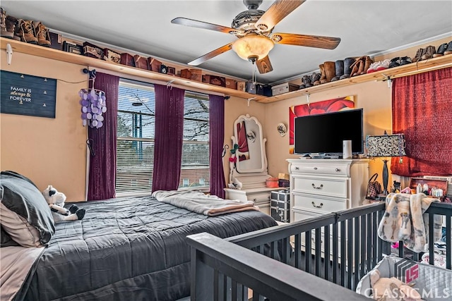 bedroom with ceiling fan