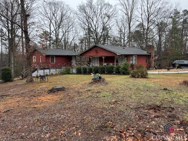 view of single story home