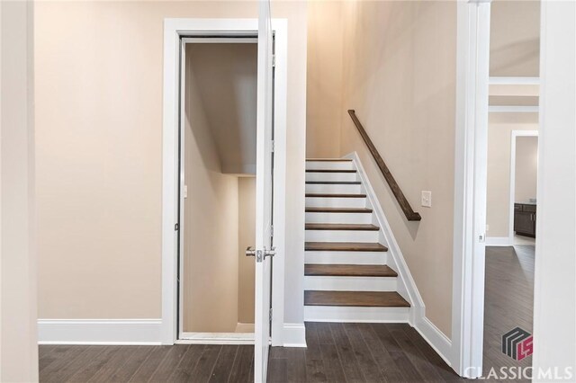 1745 Silo Bnd Unit 16, Watkinsville, GA 30677 - stairs with baseboards and wood finished floors