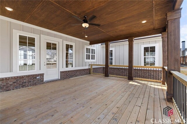 1745 Silo Bnd Unit 16, Watkinsville, GA 30677 - wooden terrace featuring ceiling fan