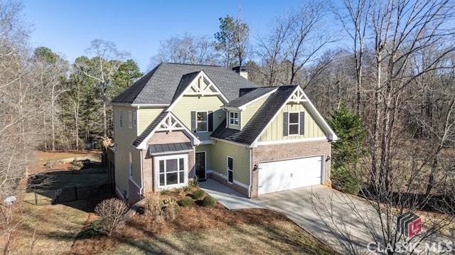 view of front of house with a garage