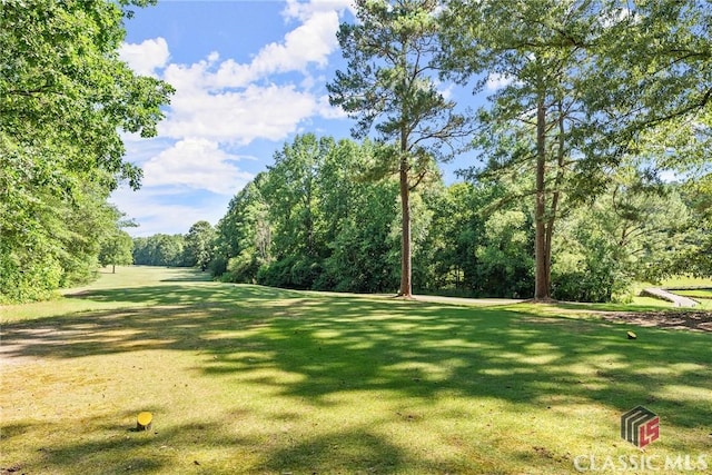 view of community featuring a lawn