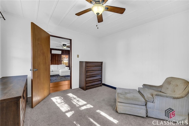 sitting room with light carpet