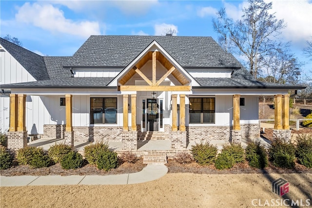 view of front of property with a porch