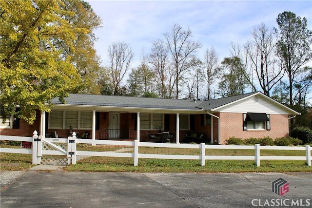 view of single story home