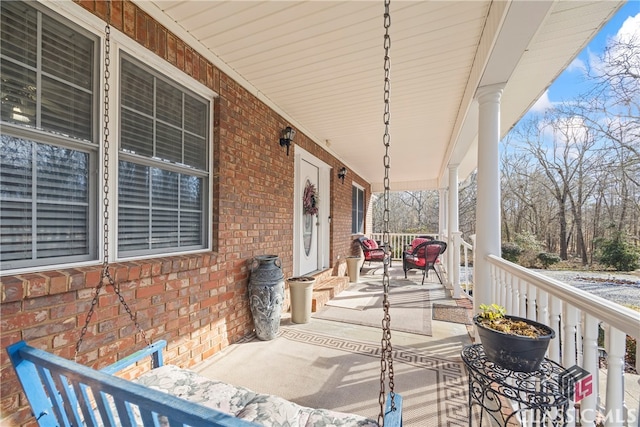 wooden deck with a porch