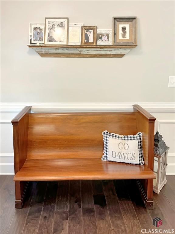 mudroom featuring wood-type flooring