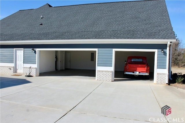 view of garage