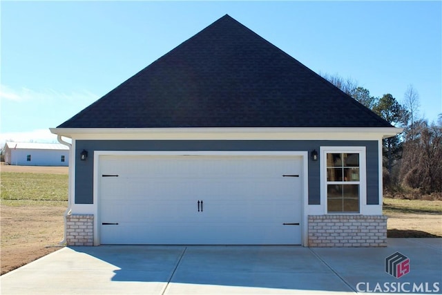 view of garage