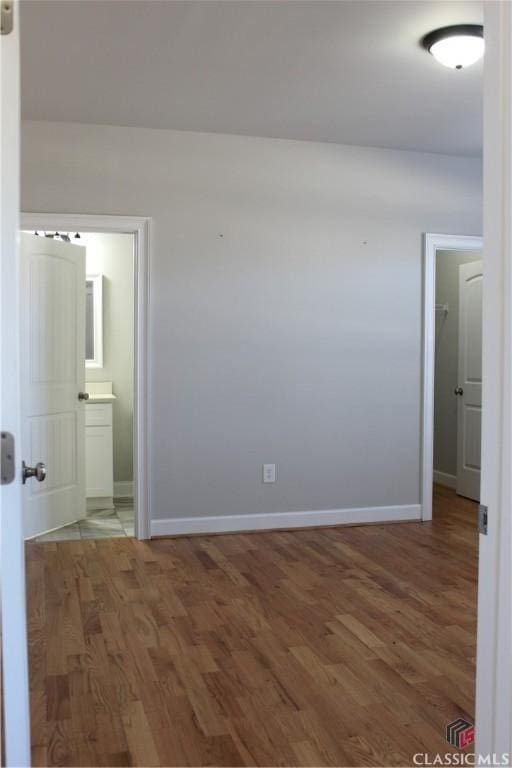 interior space with dark hardwood / wood-style flooring