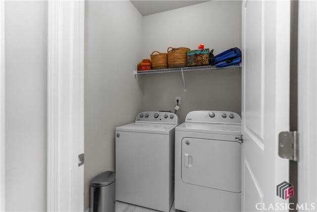 laundry area featuring washer and dryer