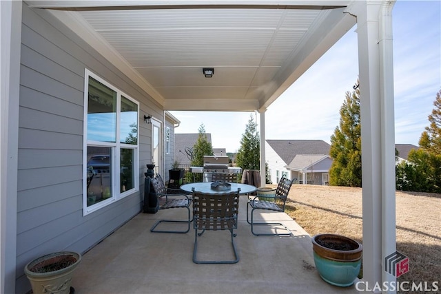 view of patio with grilling area