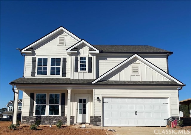 craftsman-style house featuring a garage