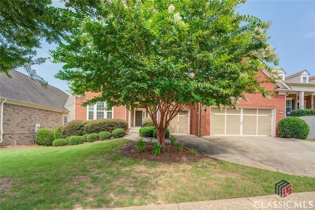 view of property hidden behind natural elements with a front lawn