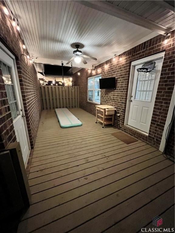 deck featuring ceiling fan