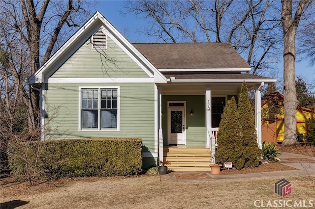 bungalow featuring a porch