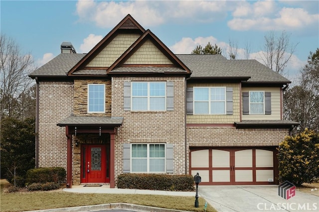 view of front of house featuring a garage