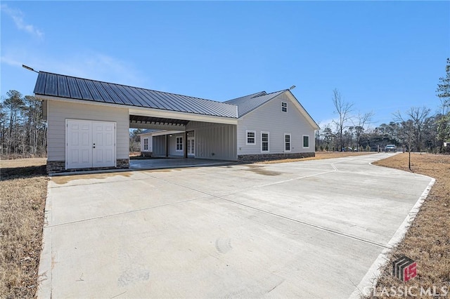 view of property exterior with a carport