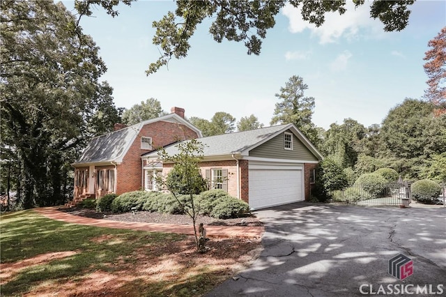 view of front of home with a garage