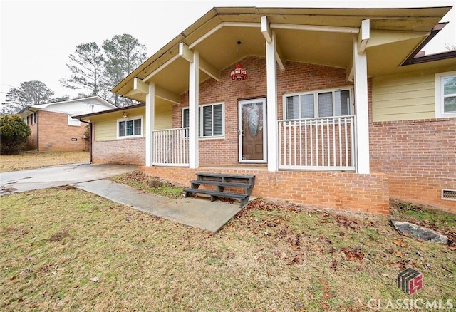 exterior space with covered porch