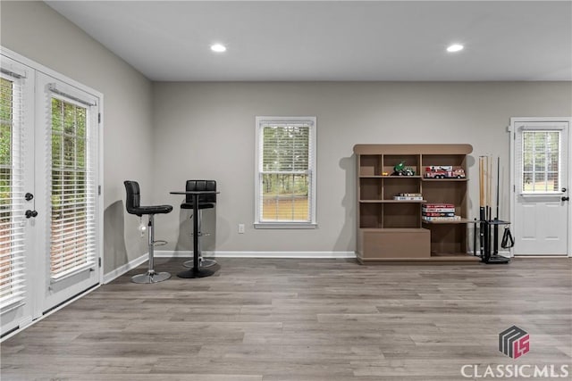 1750 Ryland Hills Dr, Watkinsville, GA 30677 - interior space with recessed lighting, french doors, baseboards, and wood finished floors