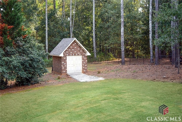 1750 Ryland Hills Dr, Watkinsville, GA 30677 - view of yard with a shed, an outdoor structure, and fence
