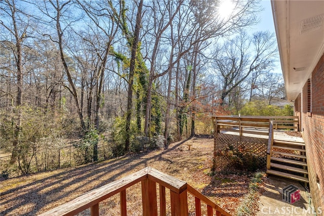 view of yard featuring a deck