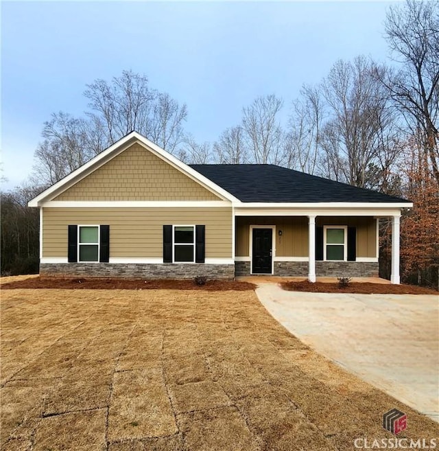 view of front of home with a porch