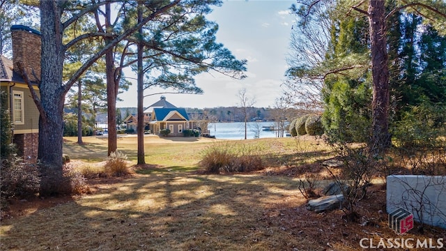 view of yard featuring a water view