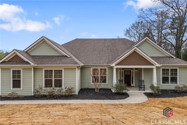 view of front of property featuring covered porch