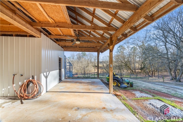 view of patio with ceiling fan