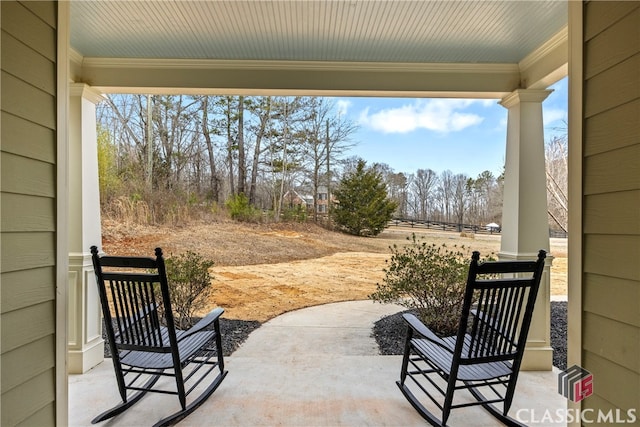 view of patio with a porch