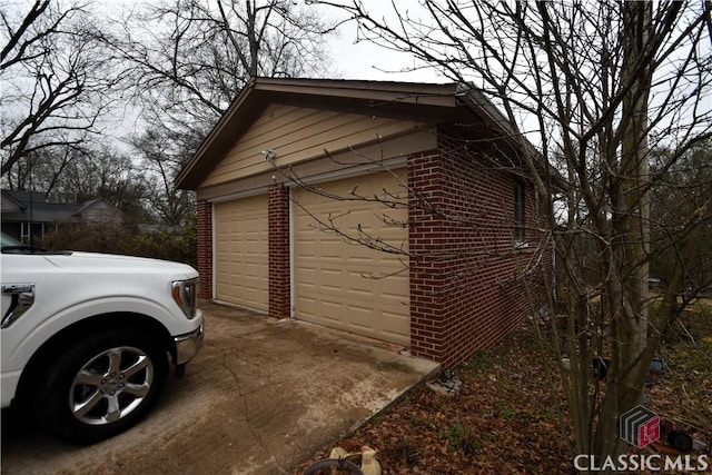 view of garage